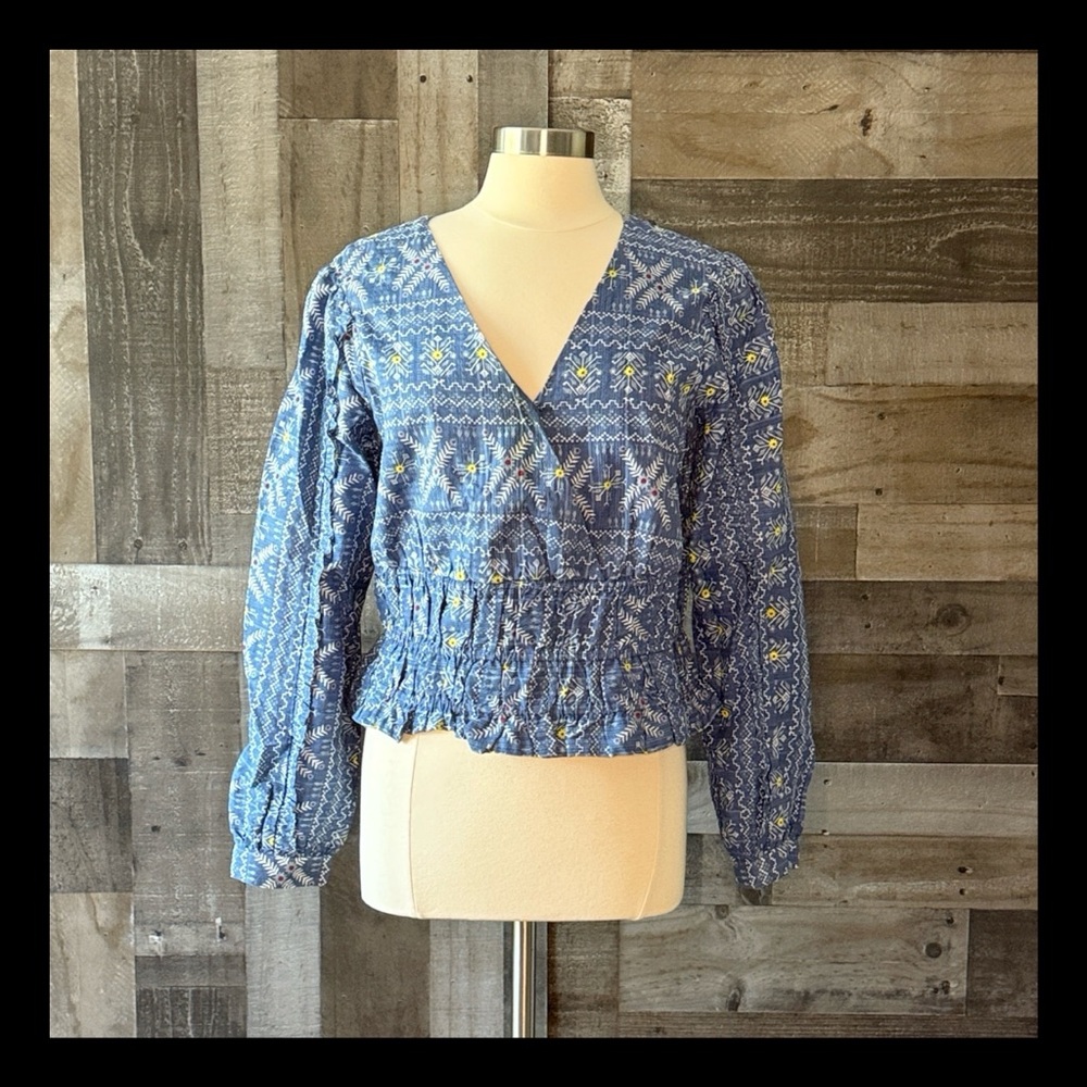 Anthropologie Forever That Girl peasant top large festival boho coastal cowgirl